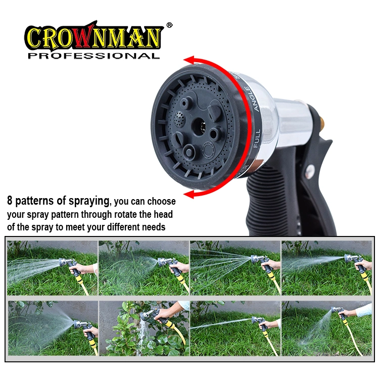 Crownman Gartengeräte, 8-Pattern Zink-Legierung Spray Gun