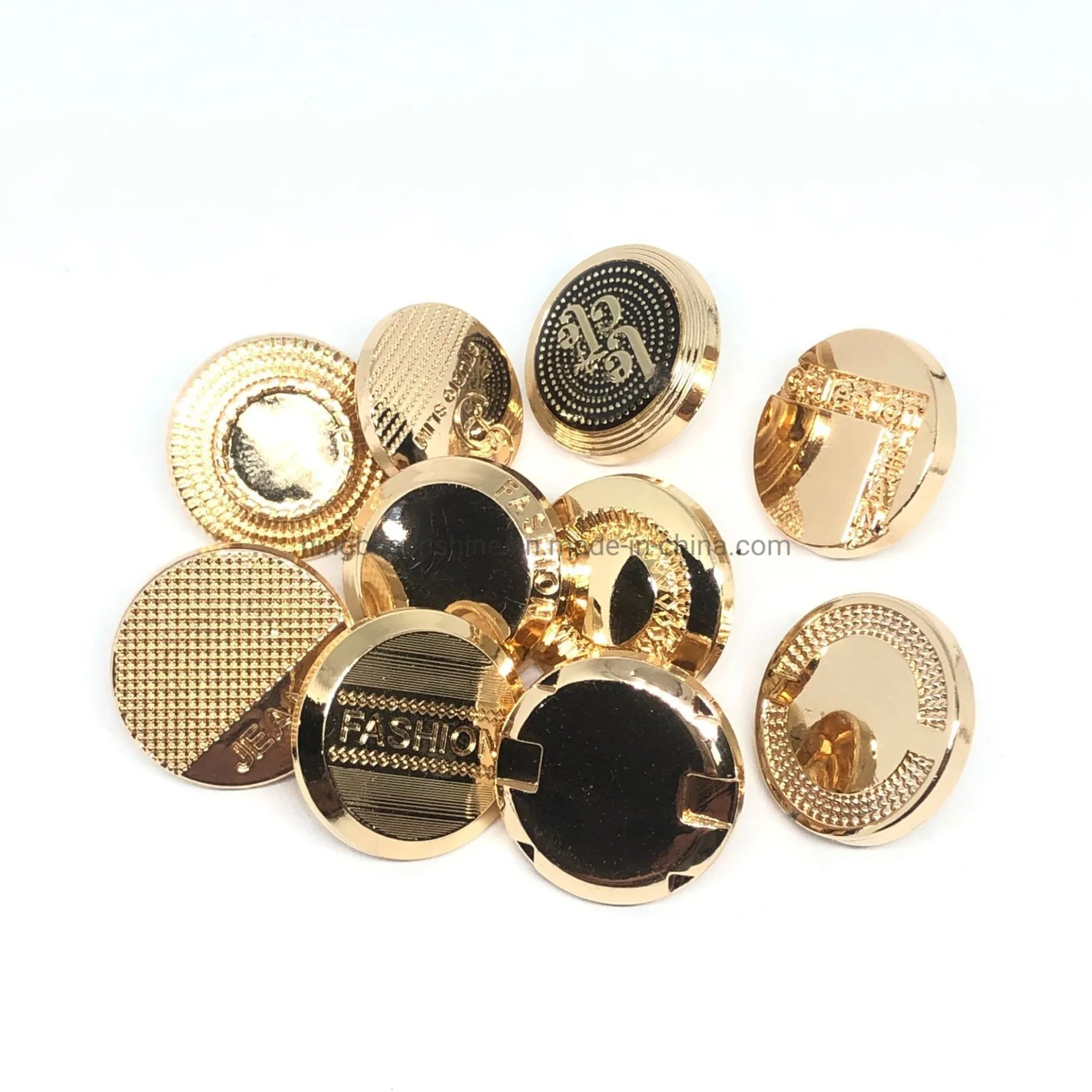 High Quality Zinc Alloy Shiny Gold Jeans Button