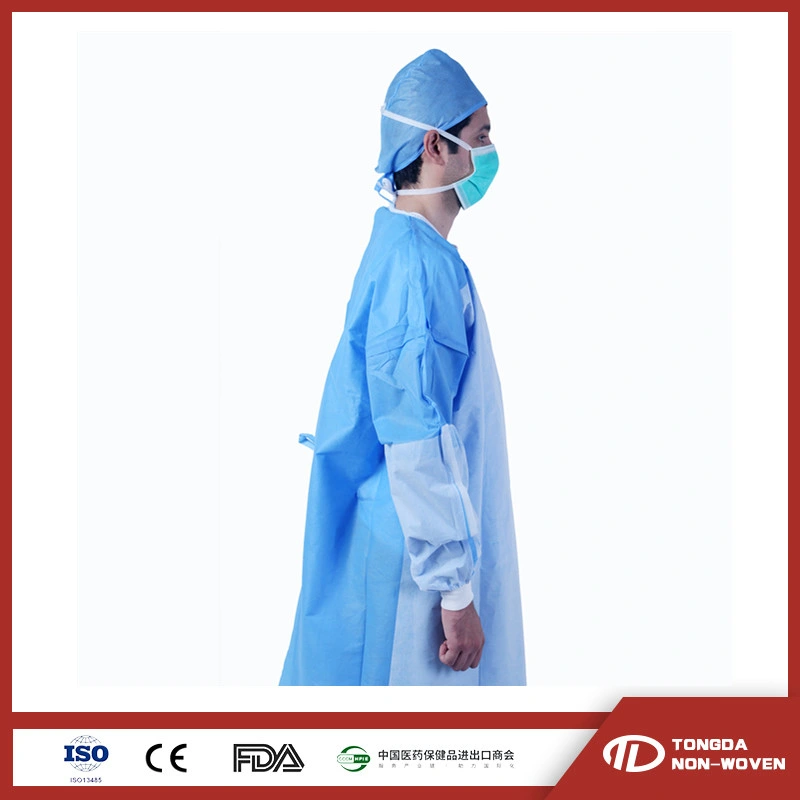 Nonwoven Surgical Gown Medical Reinforced Isolation Surgical Gown PP PE SMS Surgical Gown Isolation