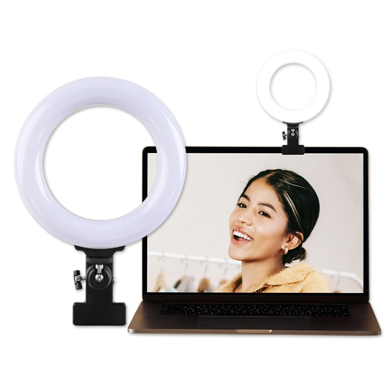 Brightenlux Nuevo vídeo de 6 pulgadas LED recargable Anillo de luz 3 modos 2 en 1 cable USB Clip Selfie grueso Anillo de luz LED lámpara de 80pcs anillo