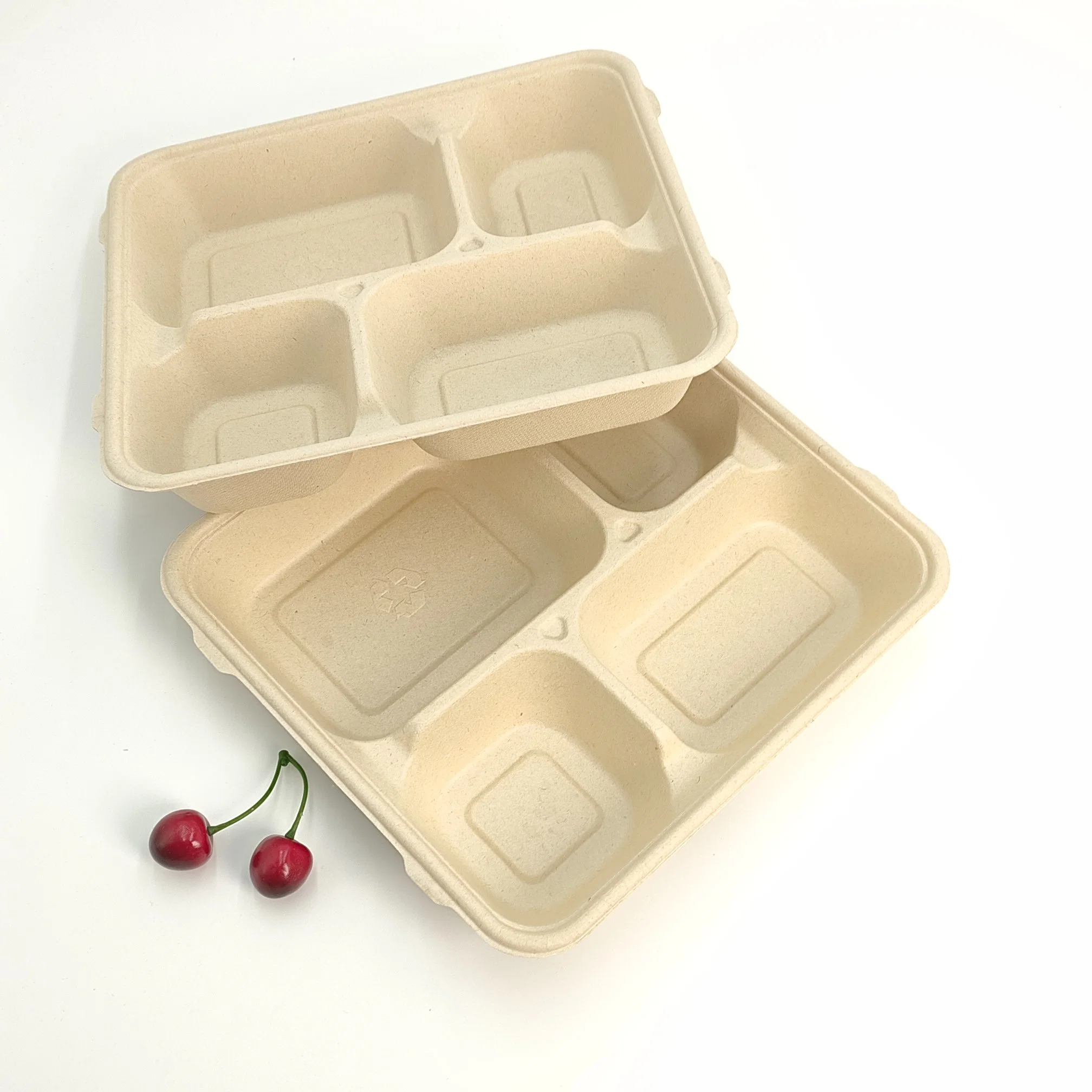 100% Natural biodegradable Caja de almuerzo de caña de azúcar bagazo