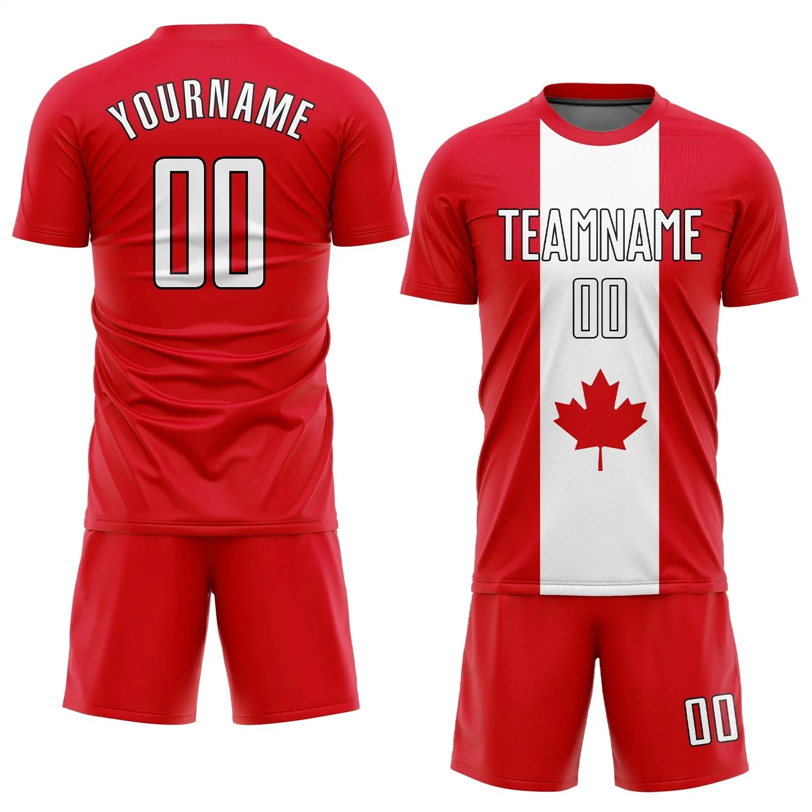 Wholesale Cheap Price Custom Team Wear 100% Polyester Sublimation Custom Logo Thailand Jerseys Youth Club Football Uniform Canadian Jersey