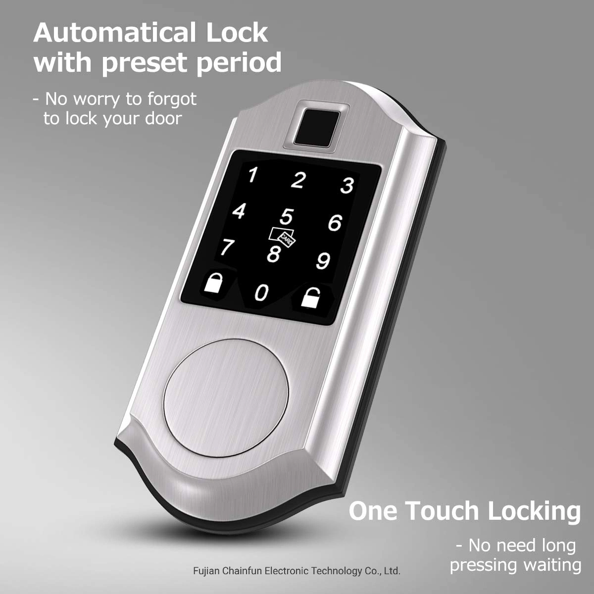 Keypad Wi-Fi Electronic Single-Cylinder Smart Lock Deadbolt Featuring Smartkey Security