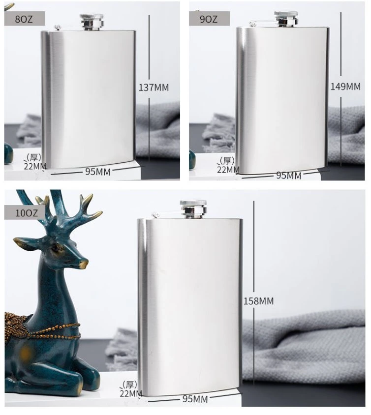 1 2 3 4 5 6 7 8 9 10 12oz Alcohol Bottle Whisky Wine Pot Square Insulated Stainless Steel Hip Flask