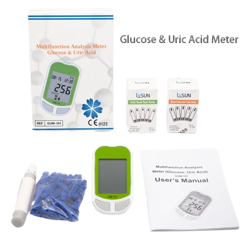 Rapid Test Multifunction Analysis Blood Glucose & Uric Acid Meter with Test Strips