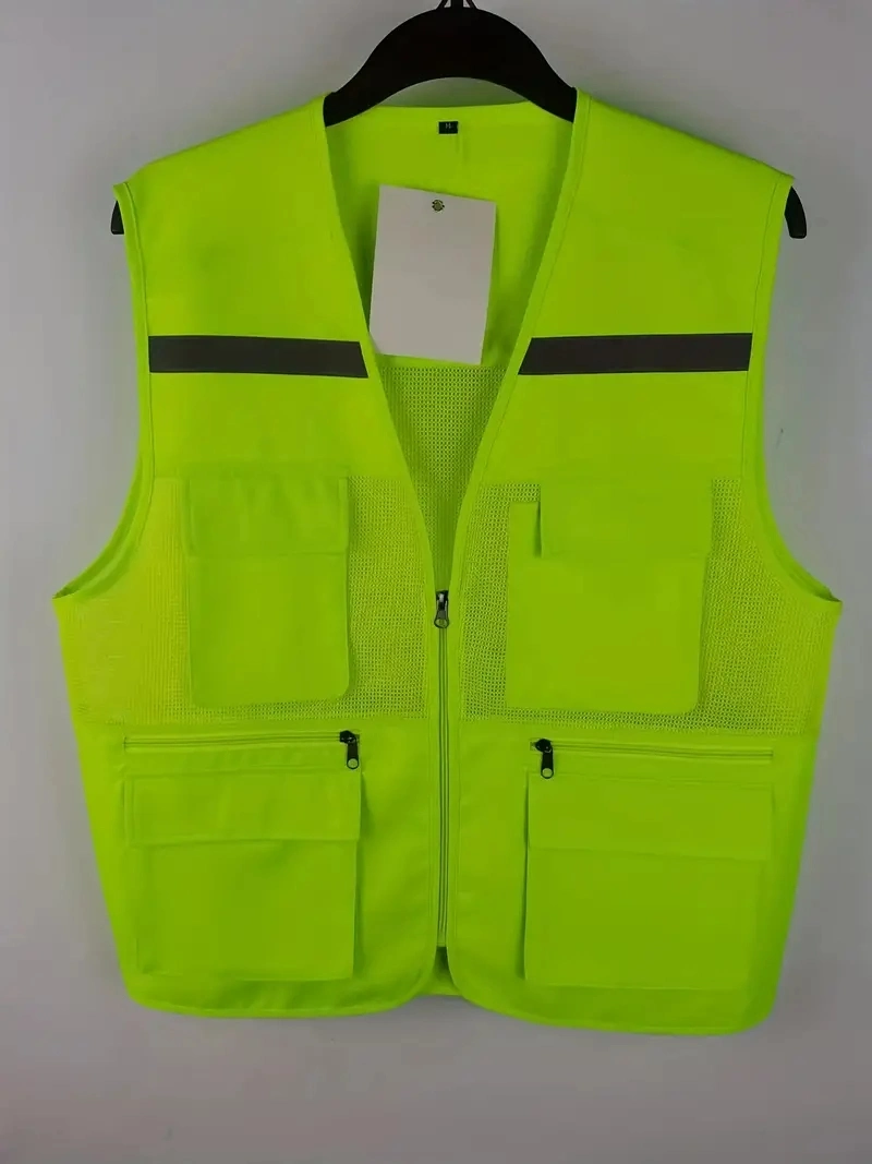 Camiseta de trabajo transpirable de malla con bolsillos Chaleco utilizado para hombre Para trabajadores