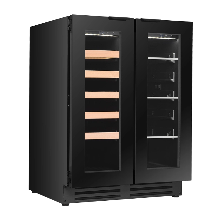 Under Counter Embedded Kitchen Wine Cooler Fridge Double Door Wine Cooler Cellar Refrigerator