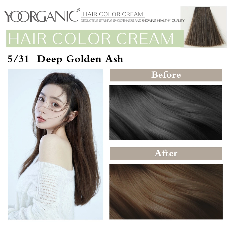 in Stock Wholesale/Supplier Price Yoorganic Brand Salon Ppd Free Natural Professional Hair Dye Cream Permanent Hair Color with Color Chart