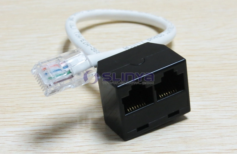 RJ45 Splitter 1 Male to 2 Female Sockets Adaptor Splitter Switch Poe Kit Cat5e Network Cable