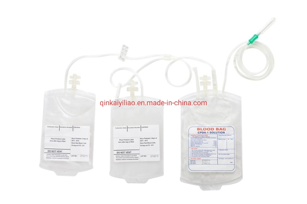 Good Price Plastic Single Double Triple Cpda1 Medical PVC 250ml 350ml 450ml Empty Blood Transfusion Collection Bags for Sale