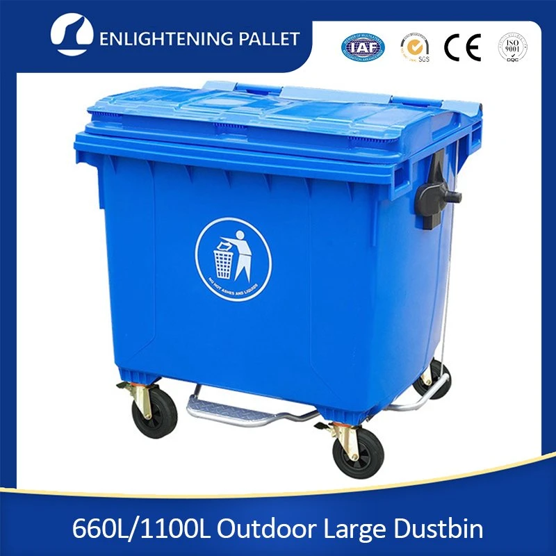 1100L Capacity Custom Color Heavy Duty Outdoor Public Hotel Recycle Pedal HDPE Dustbin Plastic Wheel/Wheelie/Rubbish/Waste/Garbage/Trash Bins in Food Industry