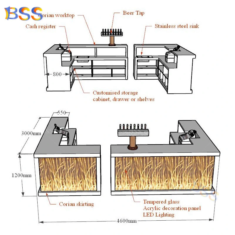 Maison Bar Counter Design superbe maison sous-sol Bar Counter