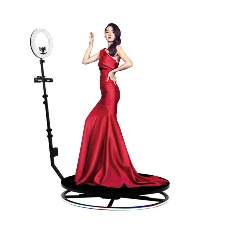 360 Photo Booth 360 Degree Photobooth Spin Camera with Traveling Case Video Booth Machine for Wedding Social Events