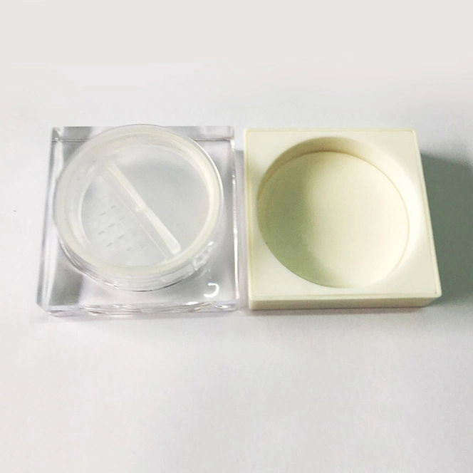 Cosmetic Packaging 15g Square Loose Powder Case with Sifter