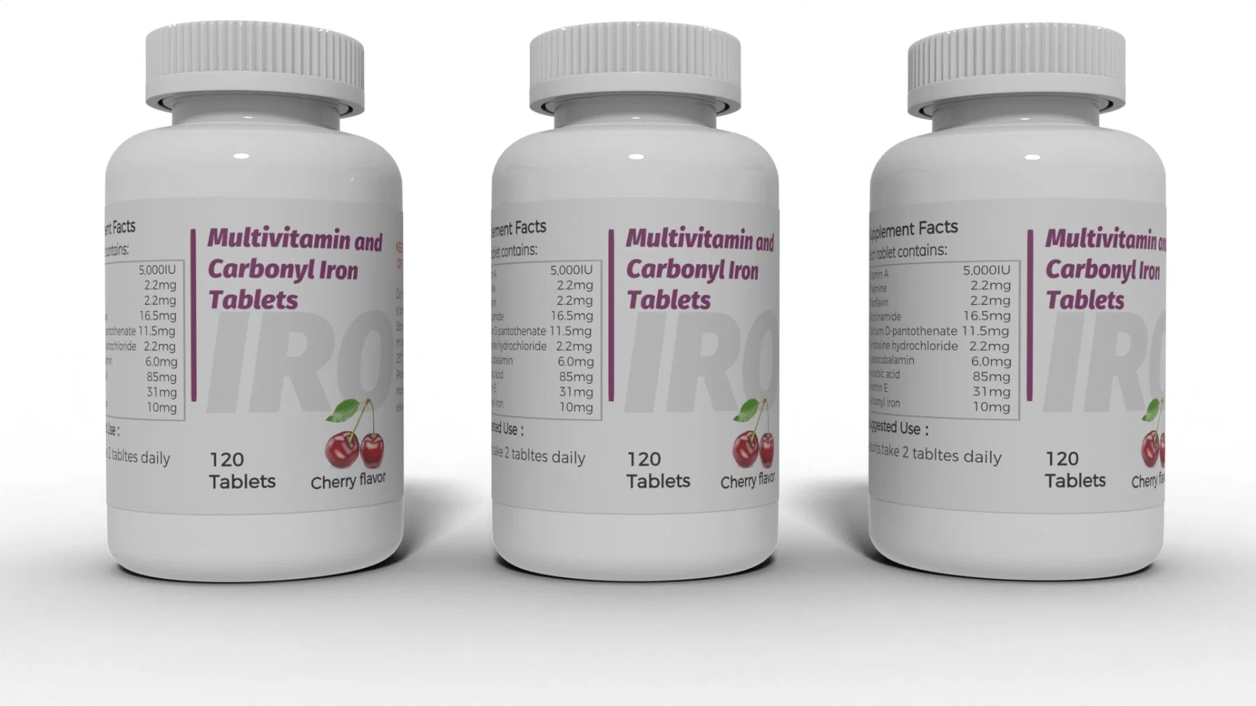 Suplemento Multivitamínico y de la salud de hierro carbonilo tabletas medicina Vitmain Bodycare