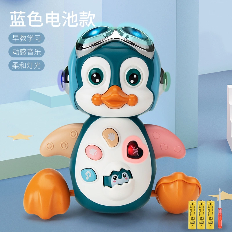 Music Rocking Electric Penguin Bebê Aprendizagem Precoce Iluminismo Curta Animal Brinquedos Pet