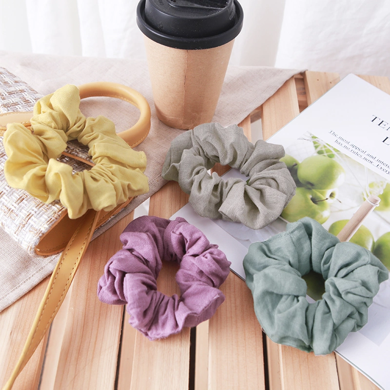 Linen Hair Ring Summer Hot Selling Cool Scrunchies Fashion Simple Hair Accessories Women