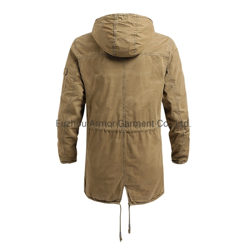 Wholesale/Supplier Factory Winter Long Windproof/Breathable Hooded Windbreaker