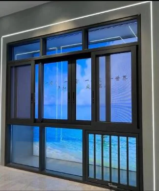 Building Material Aluminum Windows and Doors Simple Grill Design Hurricane Impact Thermal Break Double Glazed Glass Sliding Window with Mosquito Net