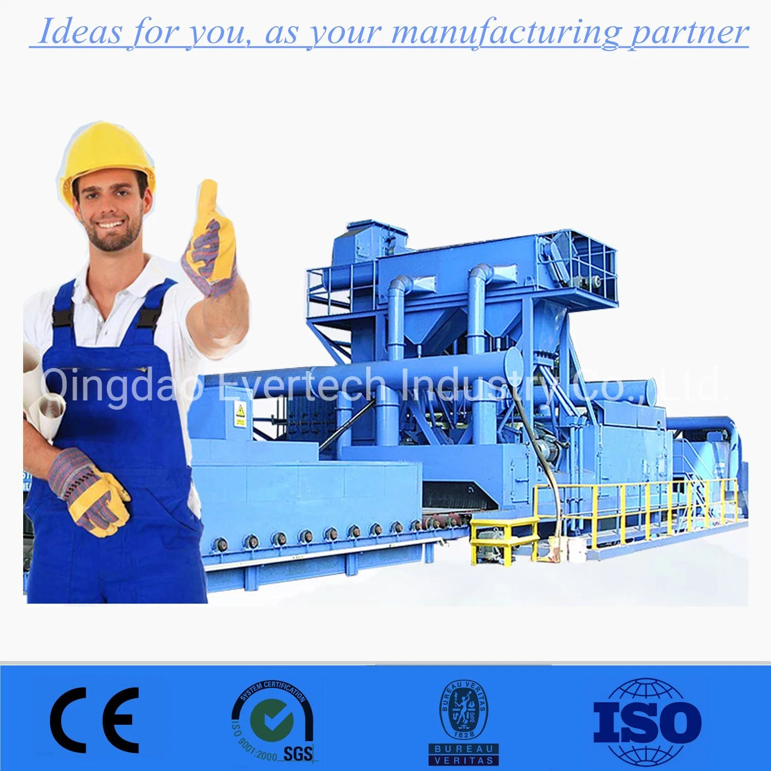 Shot Blasting and Painting Line Roller Table Through Type Shot Blasting Equipment