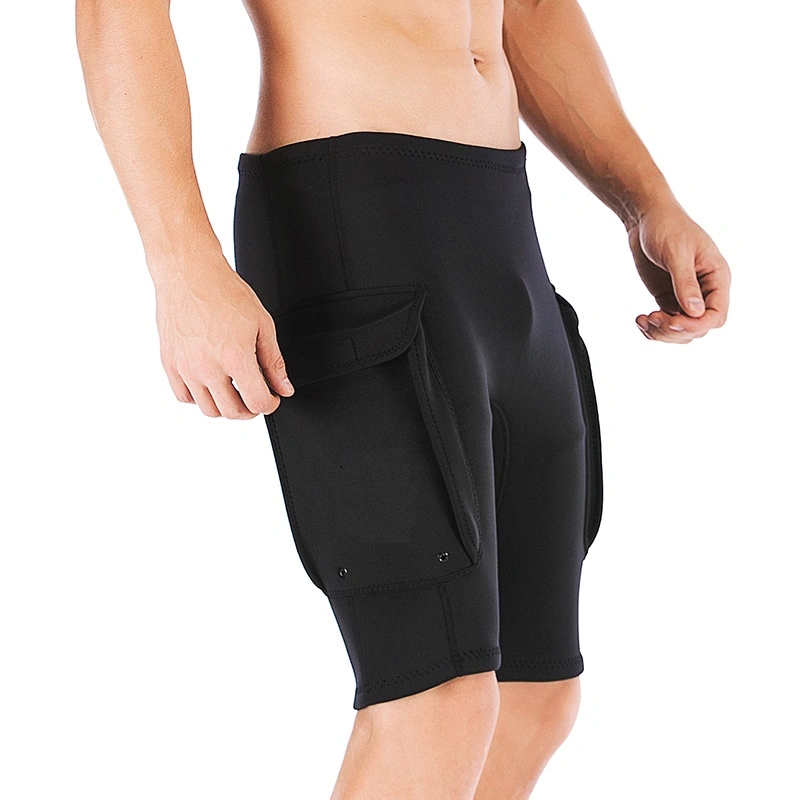 Le pantalon hommes Combinaisons de plongée Wetsuit pantalons en néoprène 3mm court avec des poches de pantalons