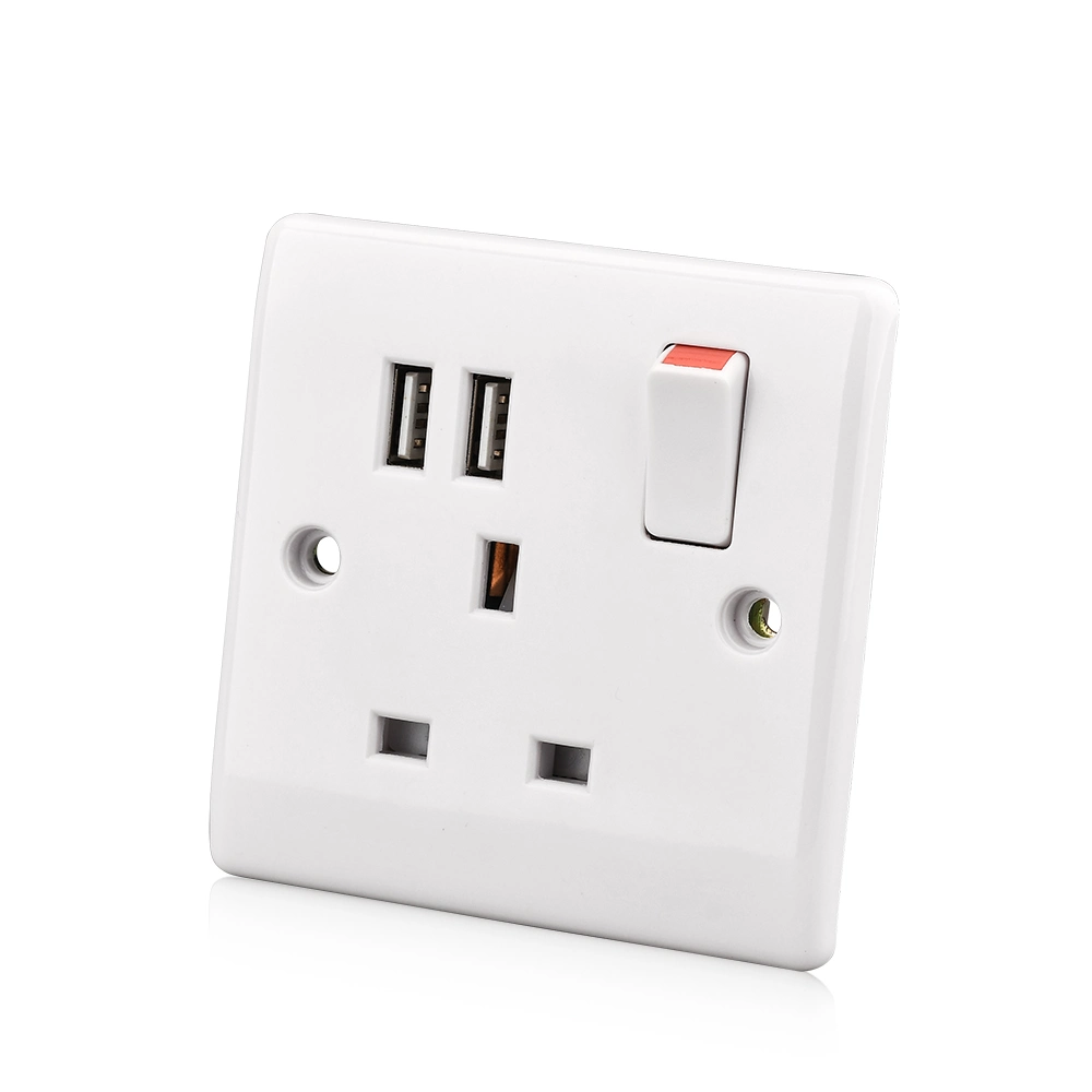 Multifunction Furniture Power 3 Pin Plug Outlet Lamp Light USB Socket