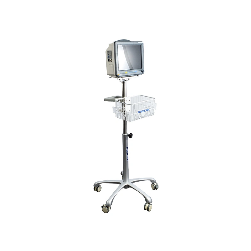 Mk-Is07 Hospital Mobile Patient Monitor Roll Stand with Basket