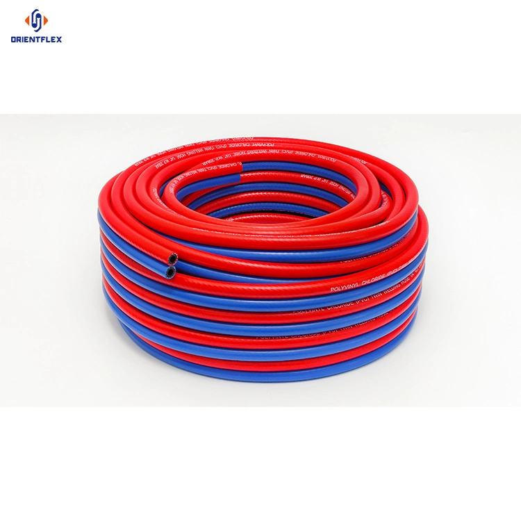 10mm tubo de aire de acetileno de oxígeno de soldadura doble de PVC de alta presión Tubo flexible