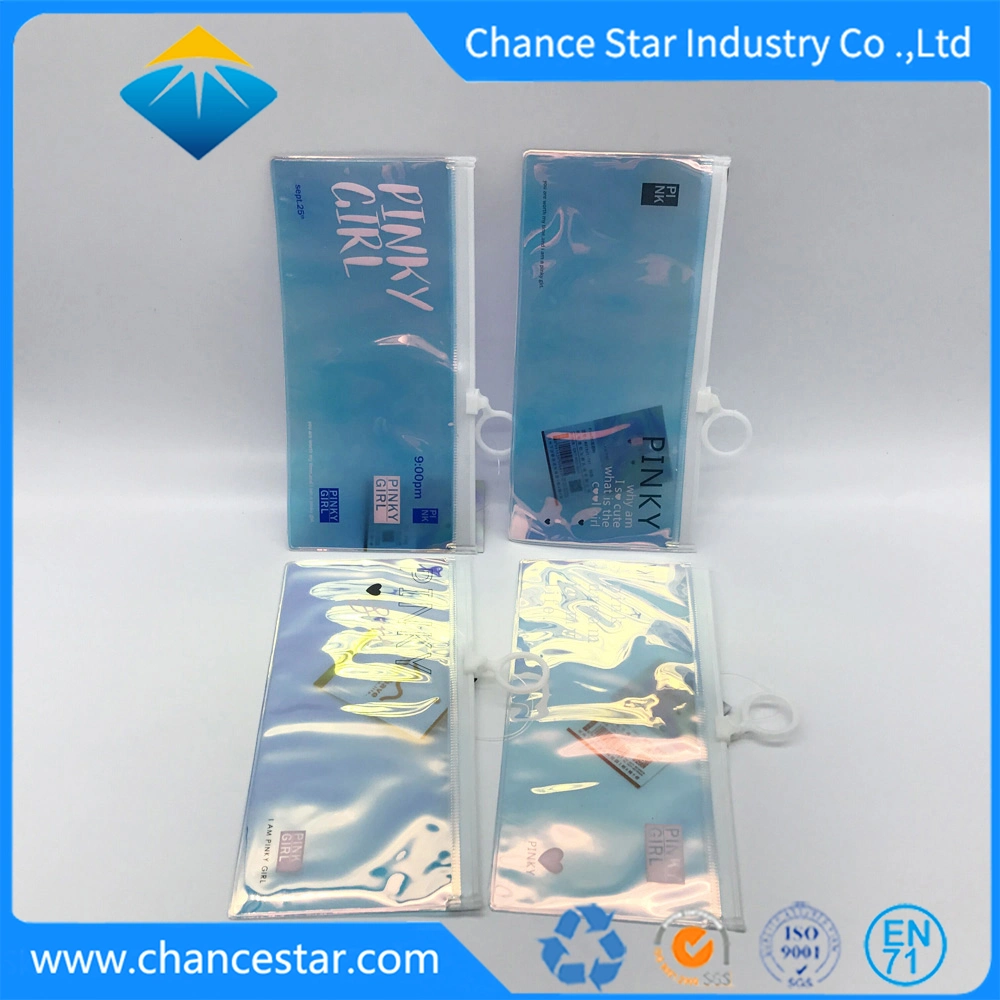 Custom Printed Holographic Plastic Packaging PVC Ziplock Gift Bag