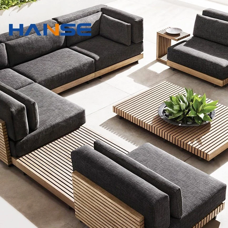 Hot Sale Europe Style Pool Patio Outdoor Garden Deck Furnitures Wood Garden Sofa Sets