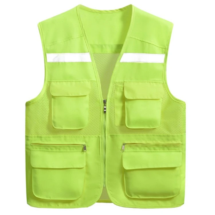 High Visibility Yellow Fluorescent Safety Vest Motorcycle Cycling Reflective Jacket