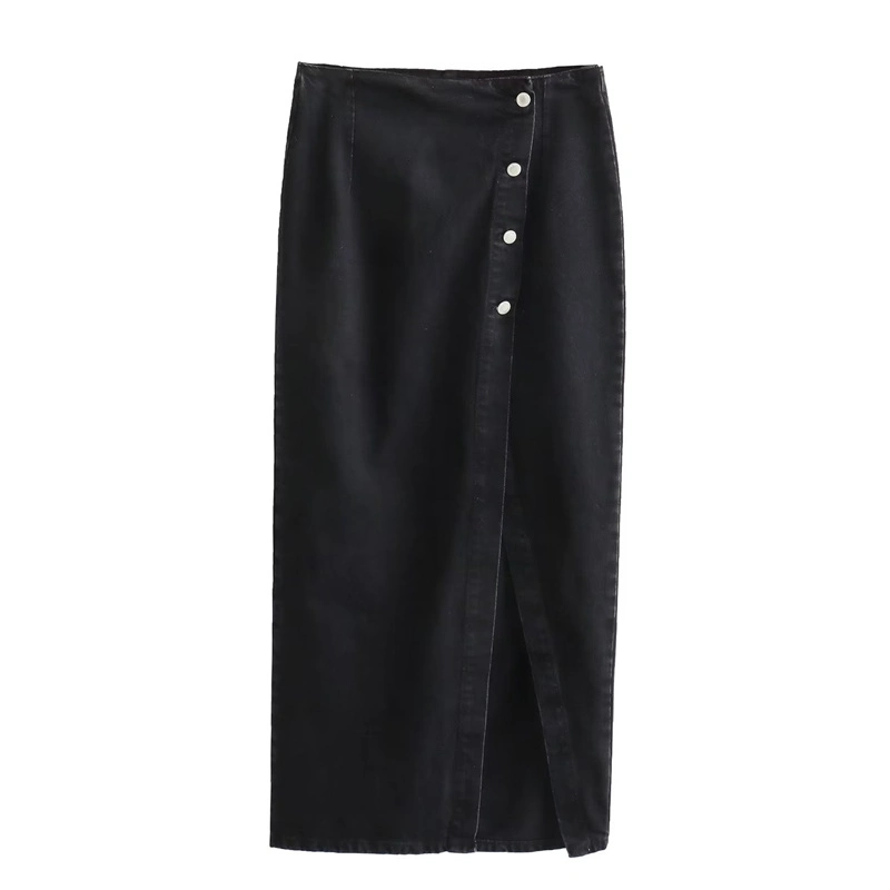 Pb&Za Women's Clothing Wholesale/Supplier New Slit Denim MIDI Skirt