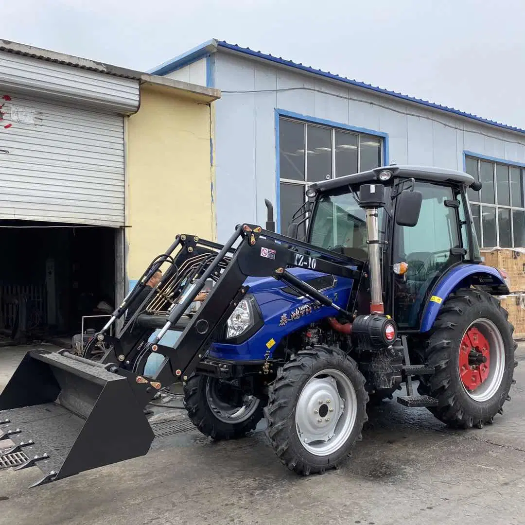 Weifang Taihong Brand Factory Supply 50HP 60HP 70HP 80HP 90HP 100HP 110HP 120HP 130HP 4WD Agricultural Machinery Farm Tractor with Front Loader and Backhoe