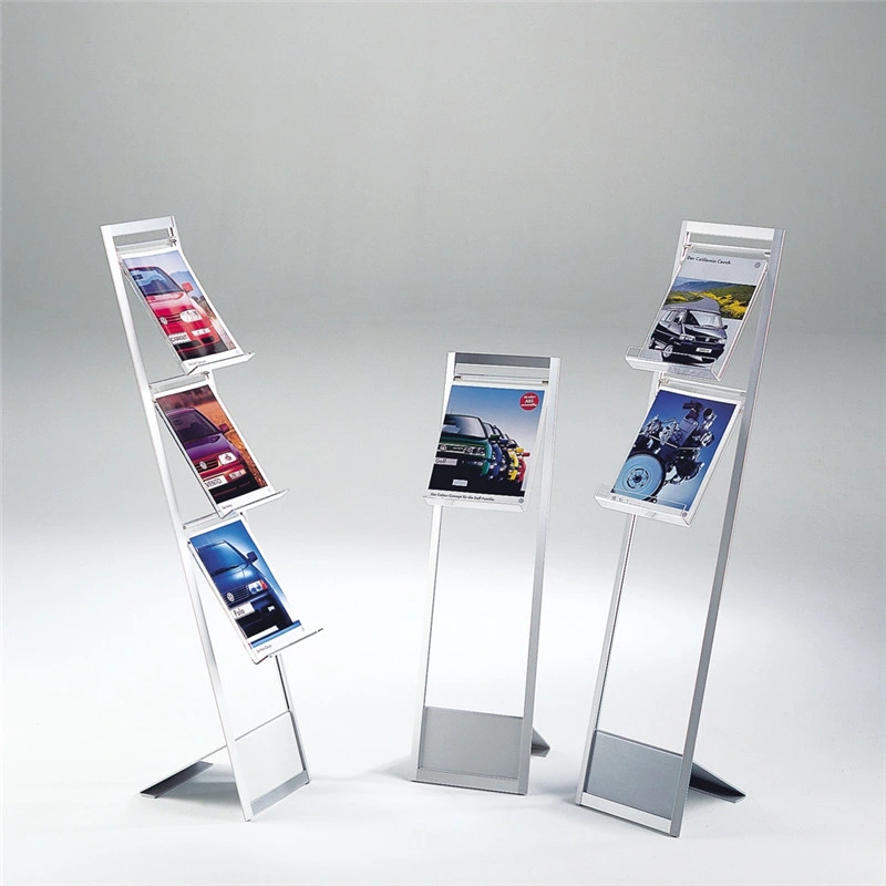 Car Magazine Brochure Leaflet Holders Advertising Acrylic Pet PVC Floor Display Stand