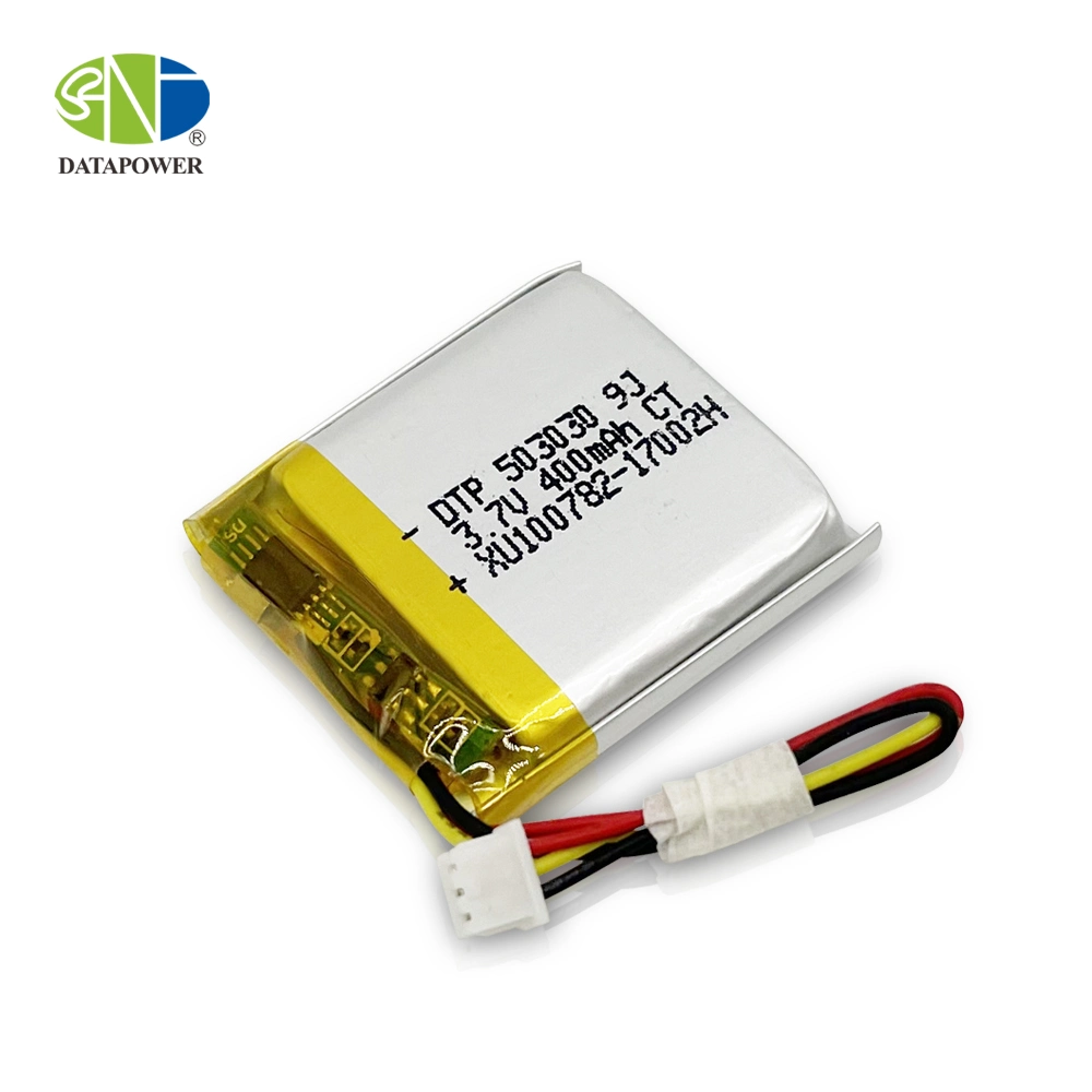 CB IEC62133 Un38.3 Kc Approval 503030 3.7V 400mAh Lithium Ion Polymer Battery