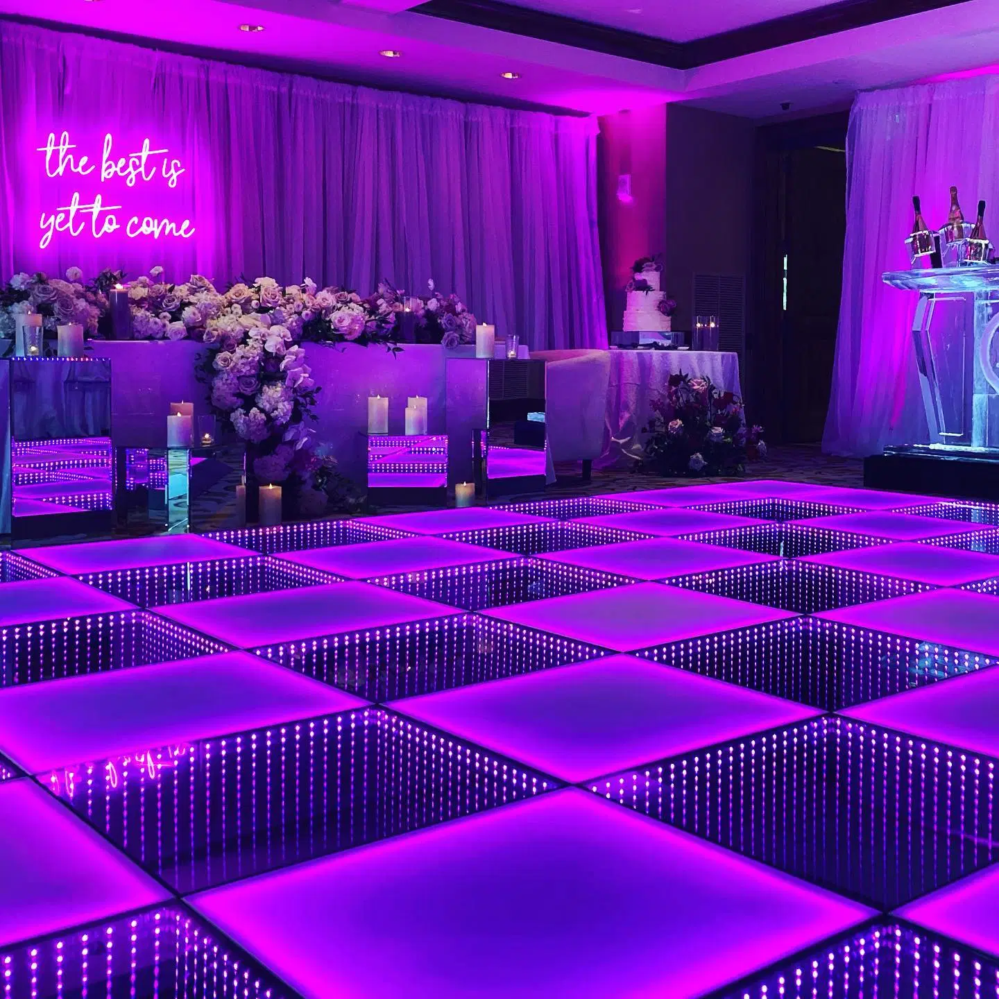 3D Mirror Abyss LED Dance Floor for Night Club Bar Wedding Panel