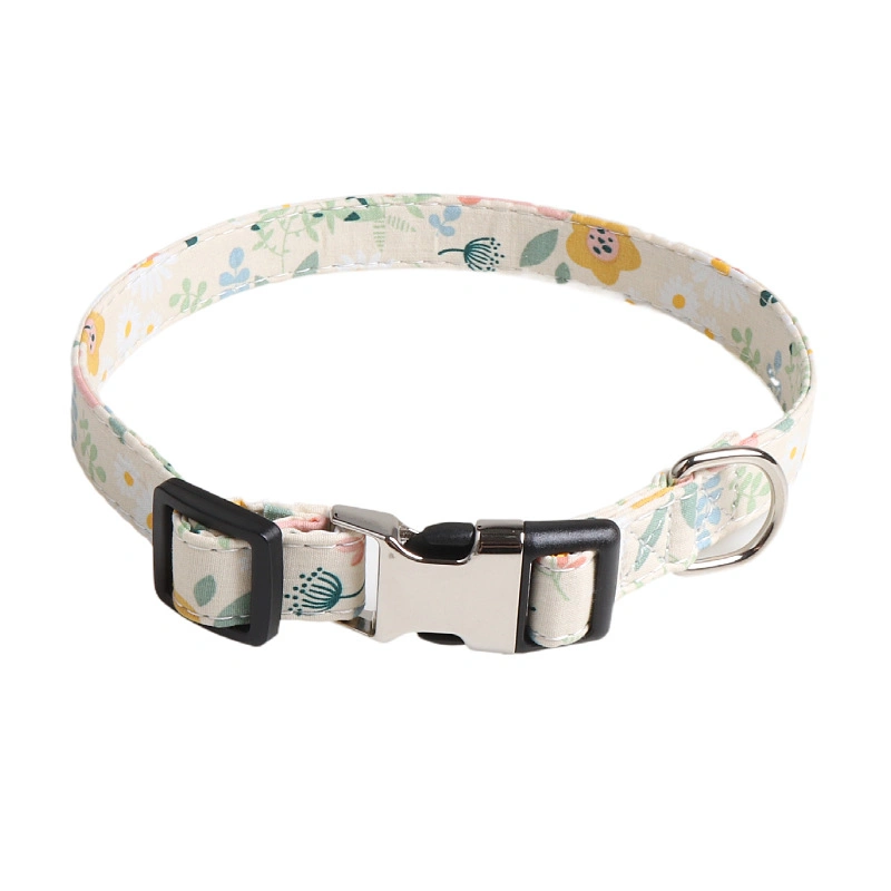 Semi-Metallic Flower Series Ajustable Dog Collar Pet Accessories