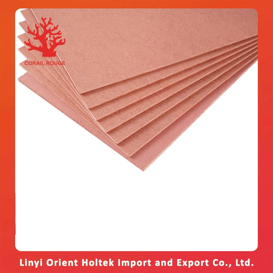 Wholesale/Supplier Price Red Colours E1 Flame Retardant Board Sheet Woods 18mm Boards Fireproof MDF