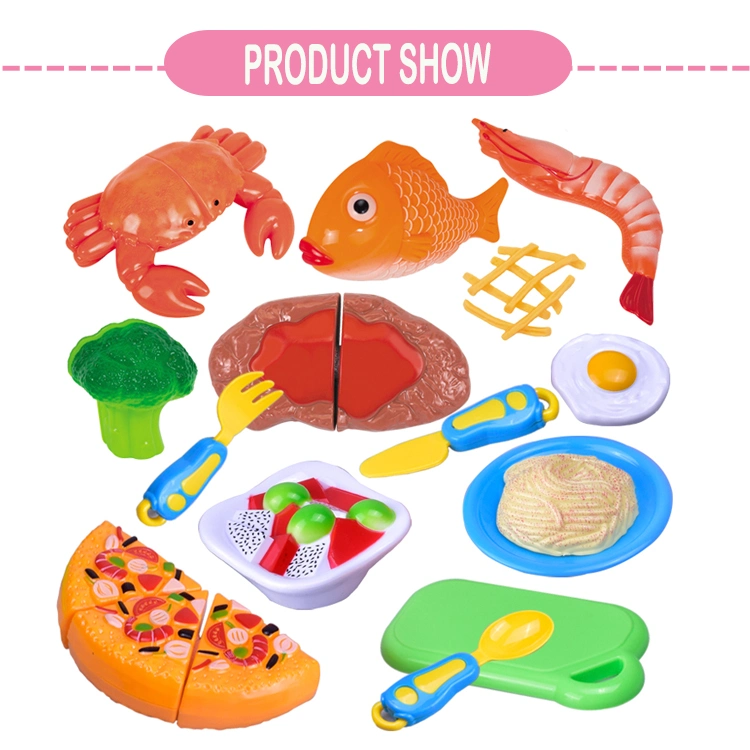 Pretend Play Food Fruit and Vegetable Cutting Toy Set, Children Kids Kitchen Toy Cooking Set for Girl, Play Kitchen Set for Kids