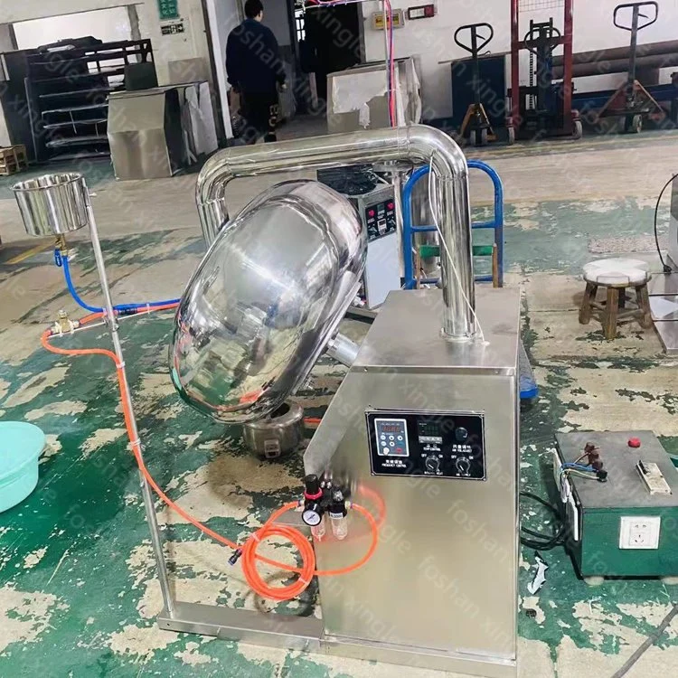 Peanut Chocolate Coating Pan Machine Electric Heat Film Coating Equiptment Spraying Film Coater High Speed Sugar Coating Machine