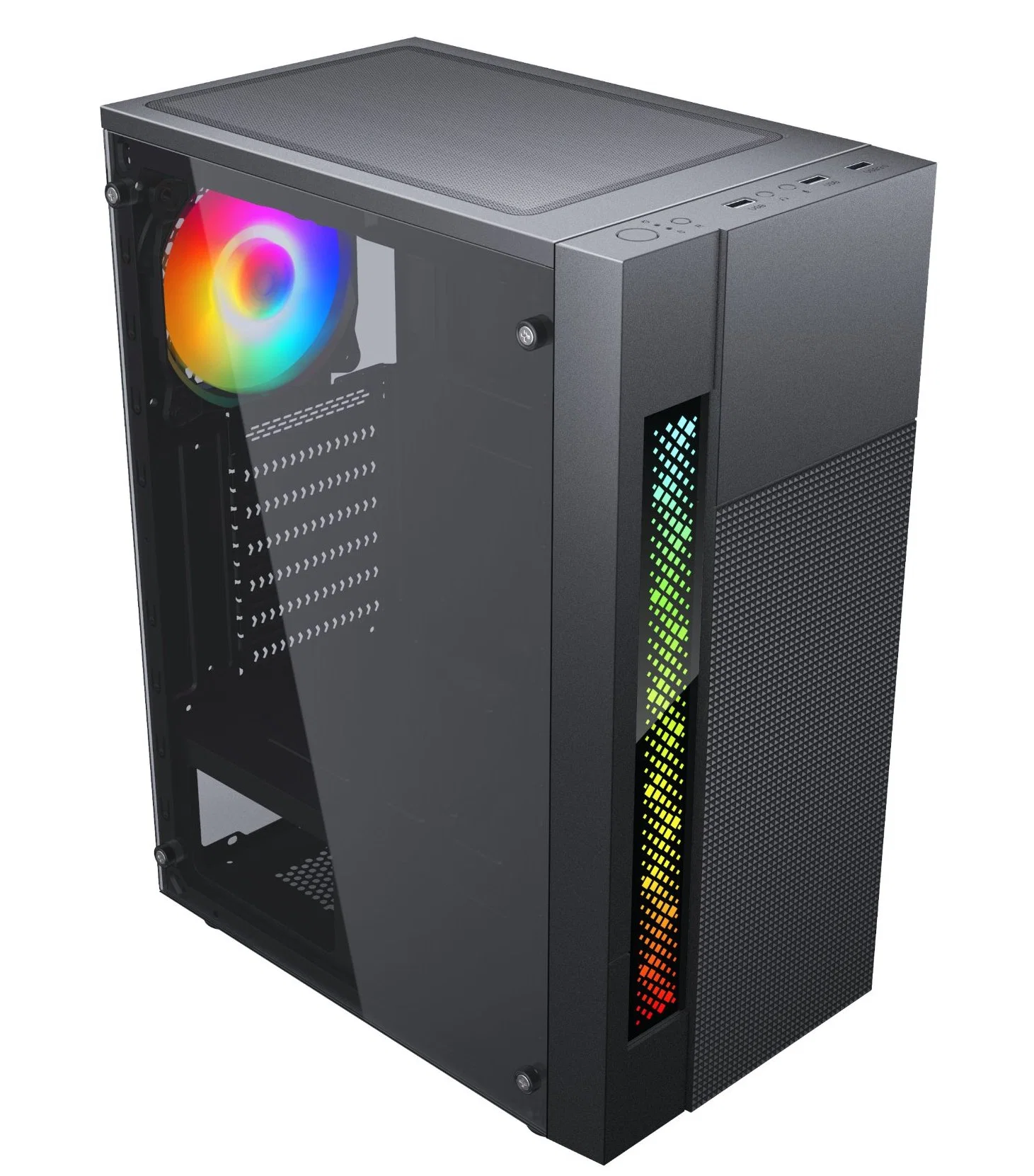 Equipo personalizado de los casos de los casos de juegos de ordenador PC con TIRA DE LEDS