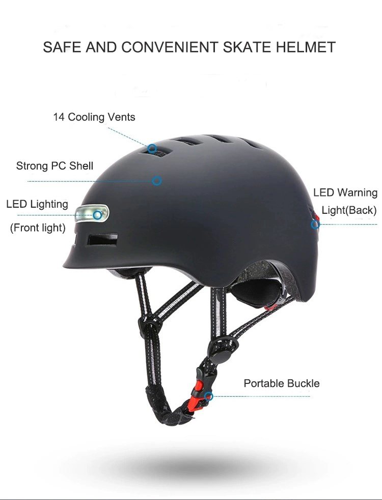 Производитель Модный Custom Bike Helmet strong PC в Mold Skating Городской велосипед Взрослые женщины шлемы с сигналами огни