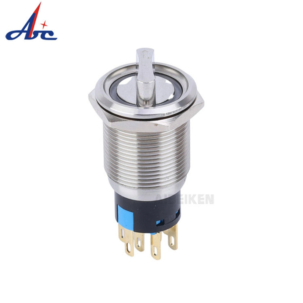 19mm 2no2nc Latching 3 Way LED Light Selection Switch