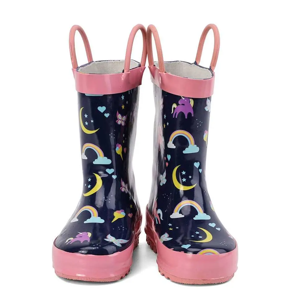 Custom Safety Shoes Fashion Kid Rubber Waterproof Rain Boots