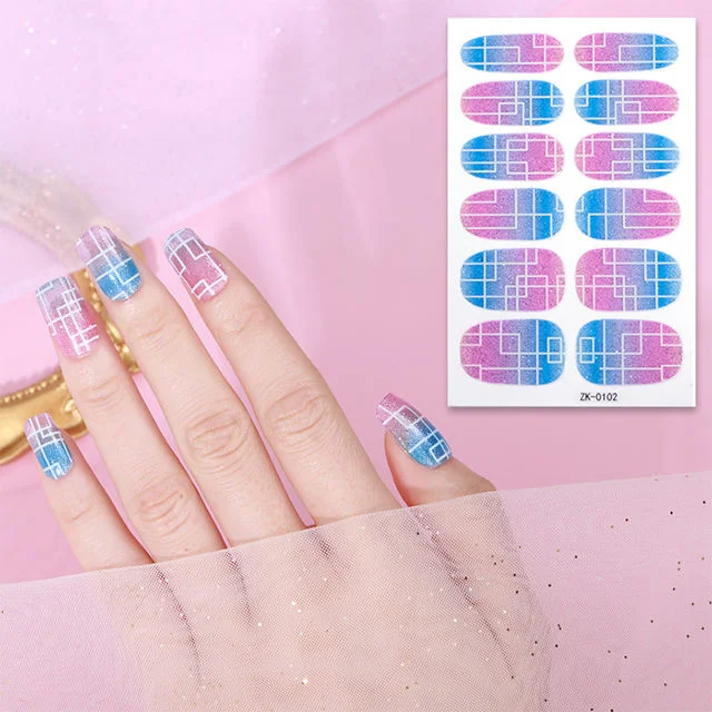 OEM/ODM Verano Nail Stickers PCS Auto-Adhesive Tips Nail Art Design Pegatina Stencil