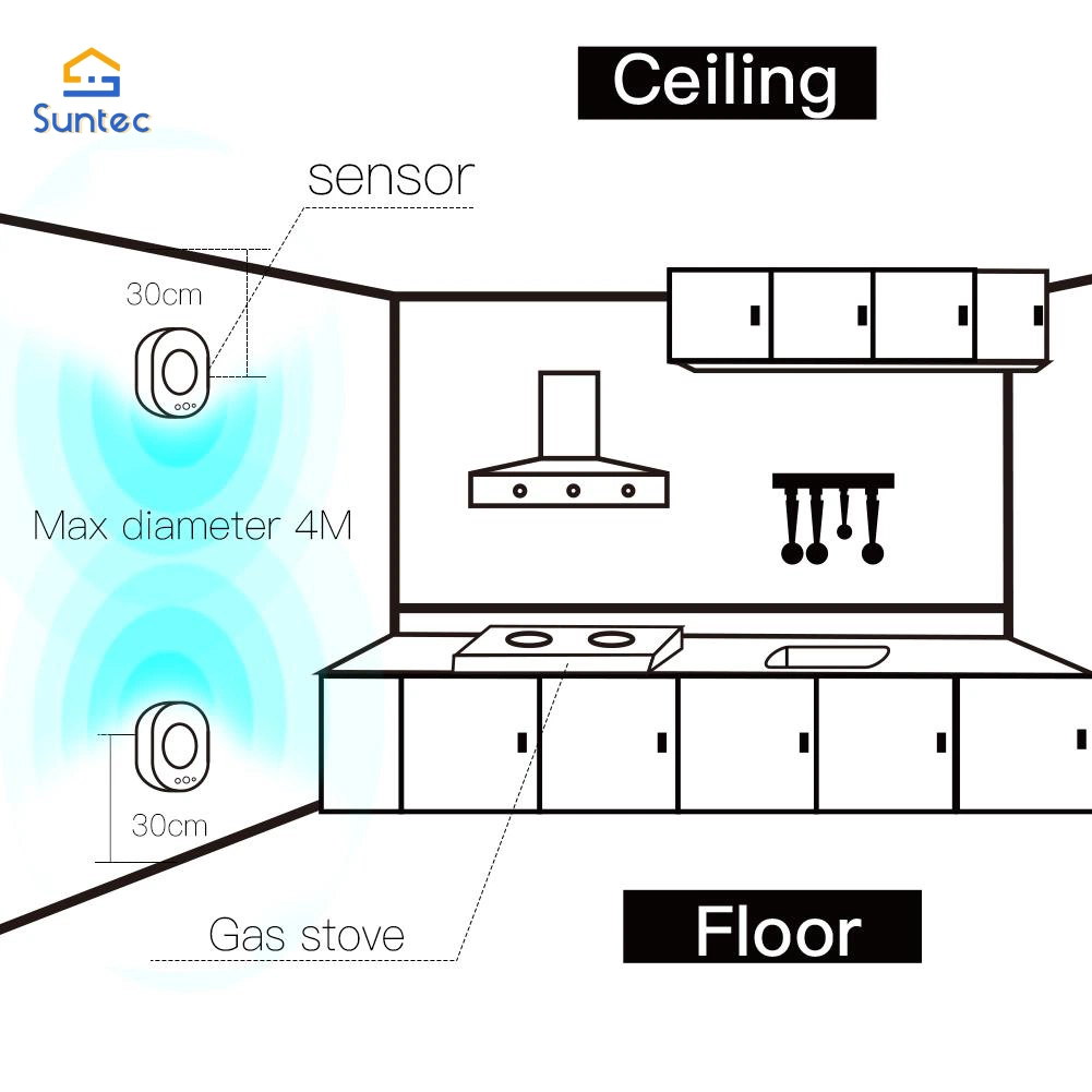 Sensor sem fios Sensor de gás sistema de alarme do Detector de fumo doméstico inteligente Sistemas de segurança