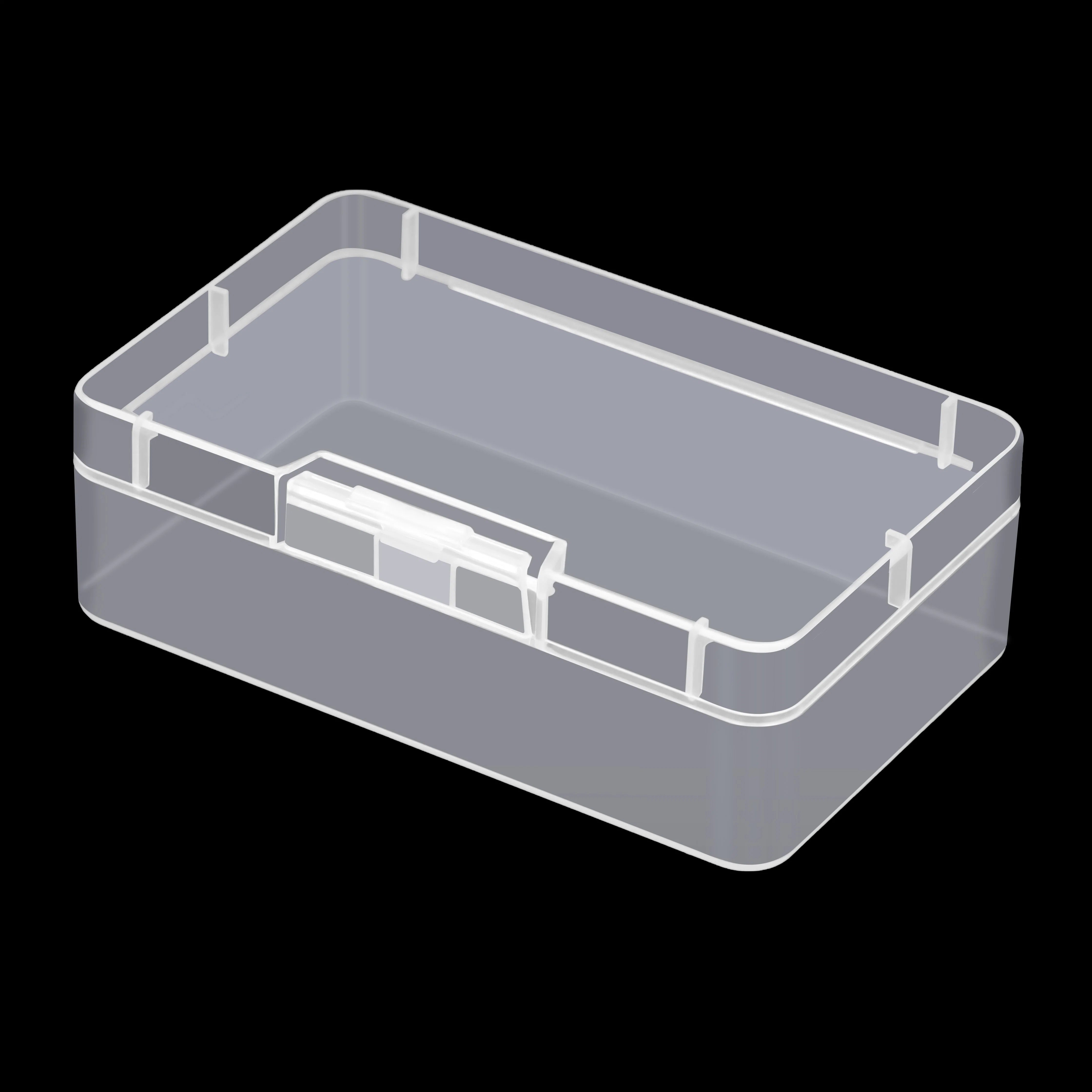 Pequeno Cordão Plástico Recipientes de armazenamento e organizador caixas transparentes com tampa articulada, embarcações de Limpar Caixa de alimentação para a arte de bricolage recreio O acessor