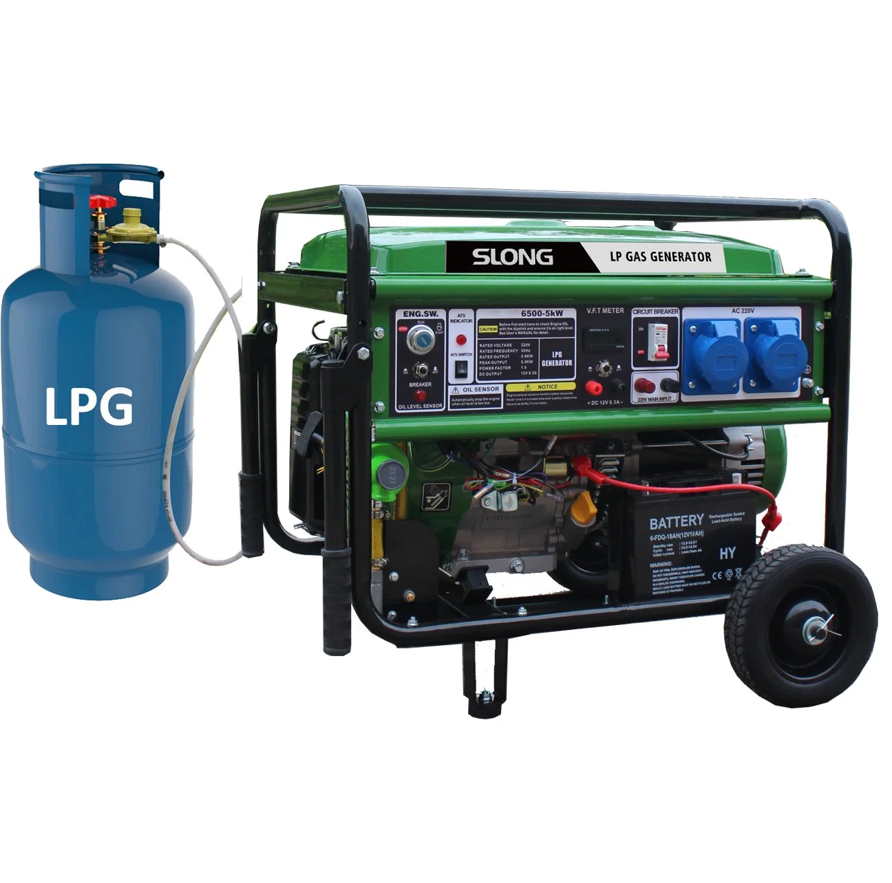 E. Slong Brand Electric Start 5kw LP Gasgenerator