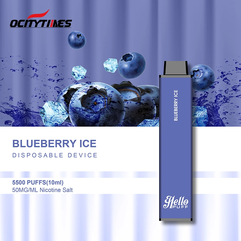 Ocitytimes Cheap Wholesale/Supplier Disposable/Chargeable Hellopuff 5500puffs Puff Bar Electronic Cigarette 500mAh Battery Disposable/Chargeable Vape