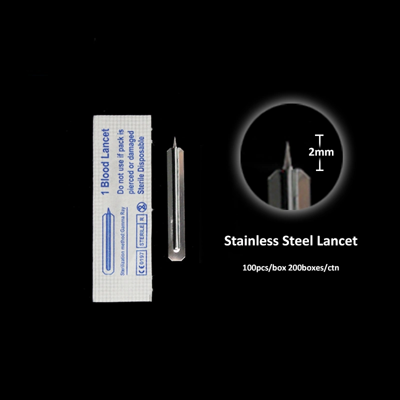 Medical Products Size 40*5.5*3mm Disposable Stainless Steel Lancets